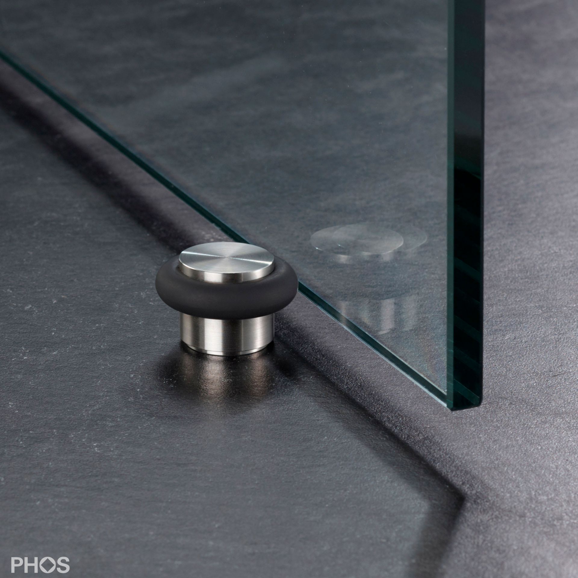 TSB25-23G Стопор для стеклянной двери, привинченный к низу, ø38 мм, высота 2,3 см. PHOS 