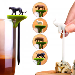 QL10170-MX Набор шпажек-маркеров для бокалов hot animal Qualy