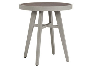 Круглый стол из тикового дерева с керамической вставкой