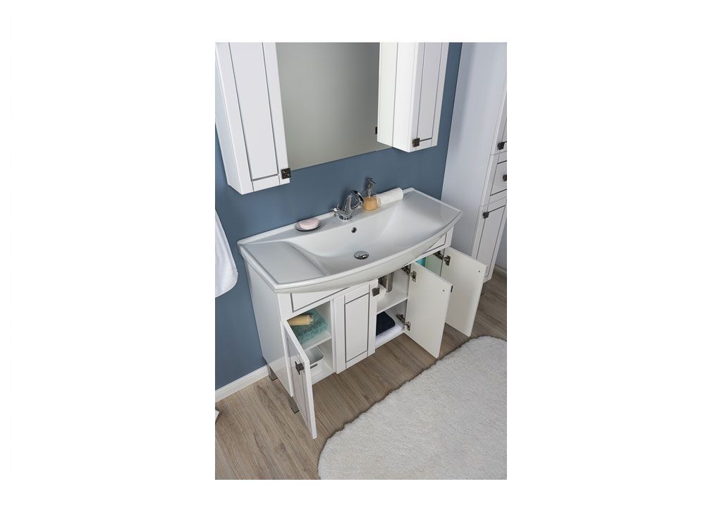 Тумба с раковиной Aquanet Честер 105 белый/серебро 0018263000183609 - Вид №6