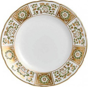 52769 Royal Crown Derby Тарелка закусочная Royal Crown Derby "Дерби, зеленый декор" 21,5см Фарфор костяной