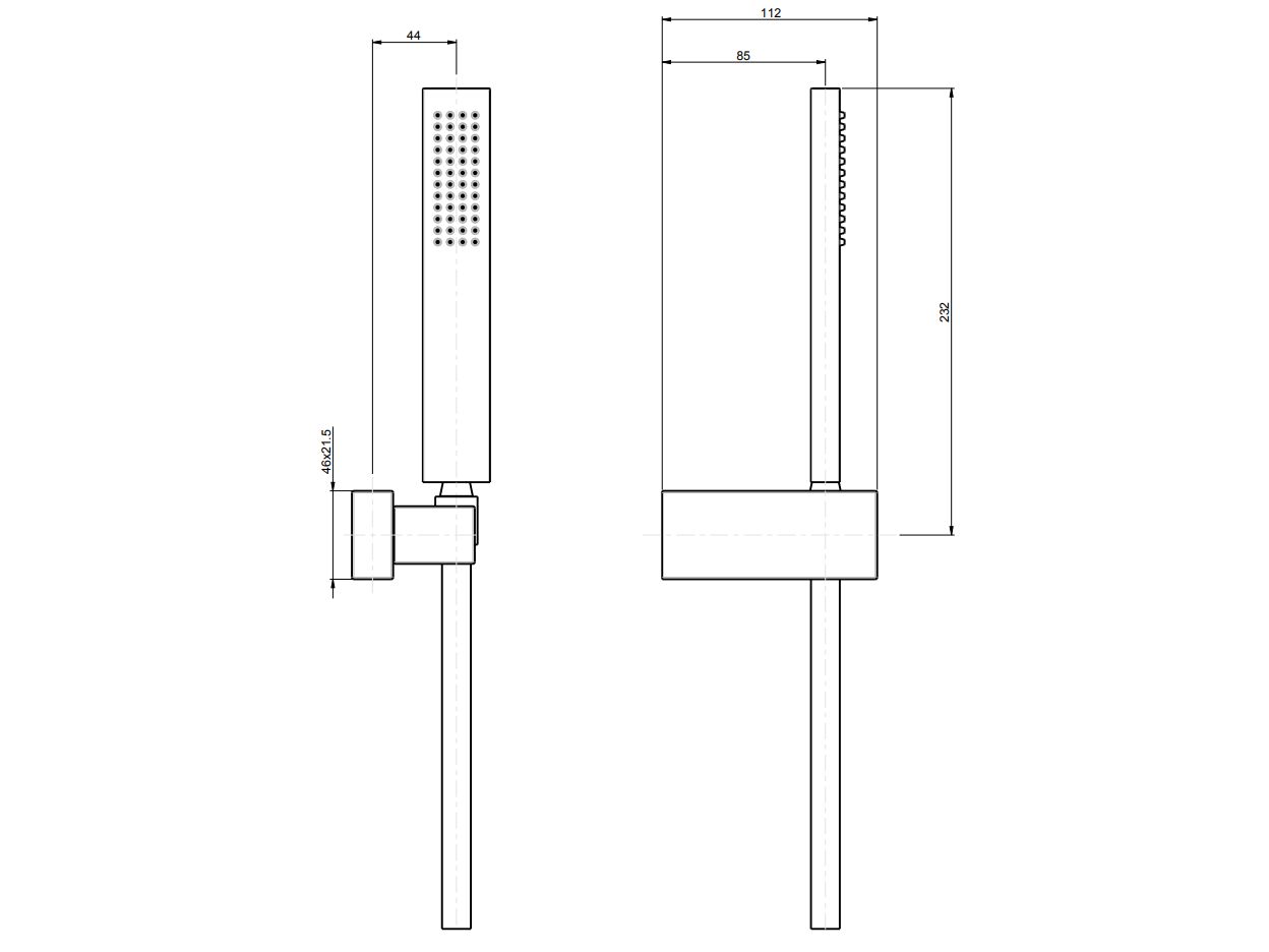 Настенный ручной душ с держателем Rubinetterie Frattini дуплекс ARCH-00101102 - Вид №8