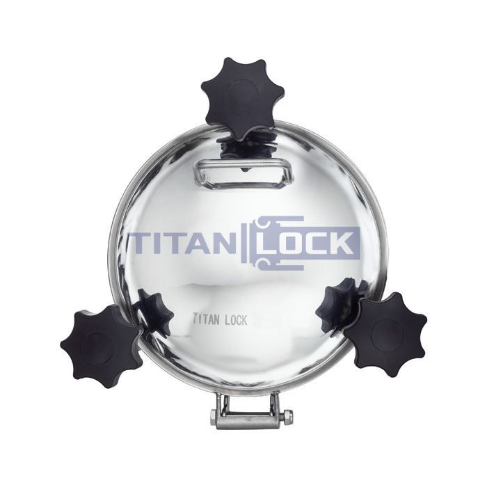 Люк круглый под давление нержавеющий DN200, пласт.ручки, TLTK200SHP TITAN LOCK  - Вид №5