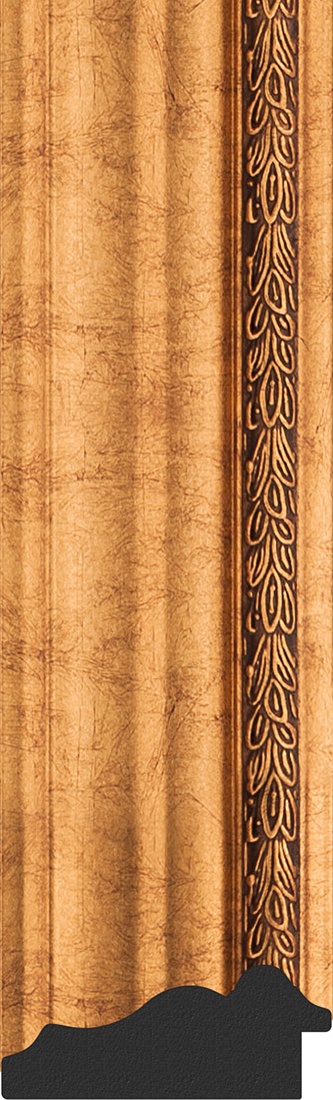 BY 4017 Зеркало с гравировкой в багетной раме - римское золото 88 mm EVOFORM Exclusive-G - Вид №3