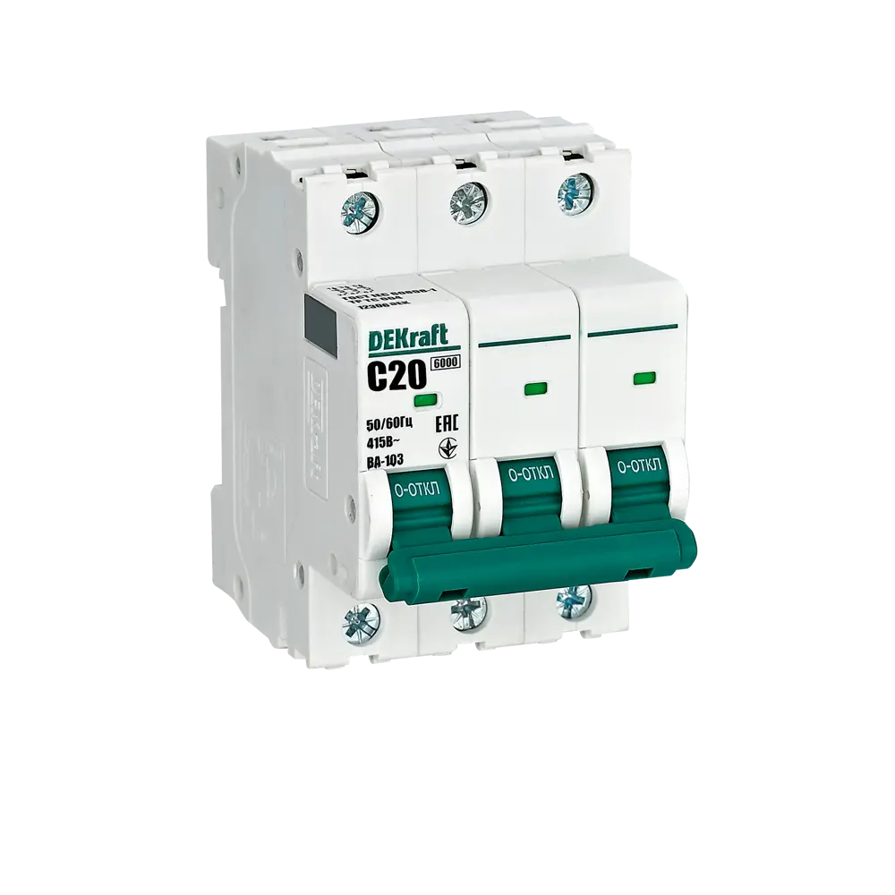Автоматический выключатель DEKraft ВА-103 3P для защиты электросети 84509387 STLM-0050964