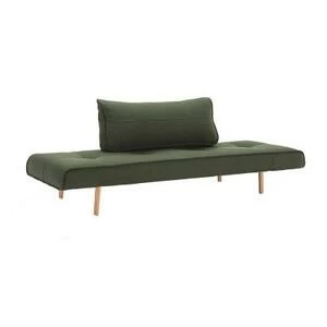 Кушетка-трансформер Zeal c ножками Bow из дуба, зелёная