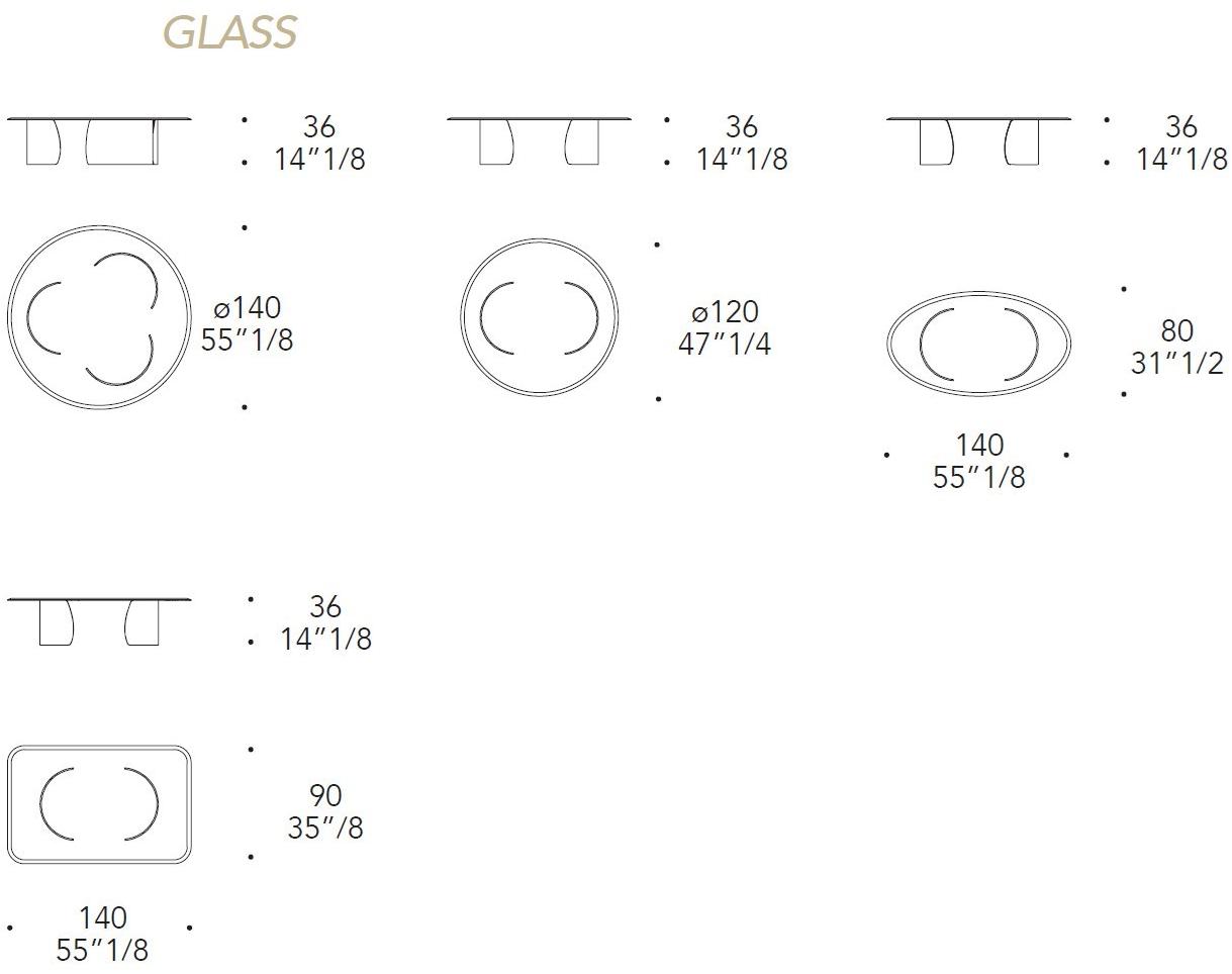 Reflex Низкий круглый стеклянный журнальный столик Petalo sun-id-1461696 - Вид №4