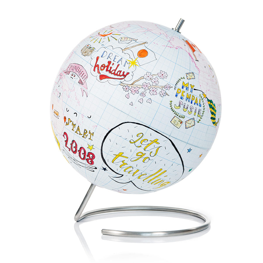 SK GLOBEGRID2 Глобус для разукрашивания journal малый Suck UK  - Вид №2