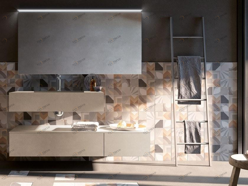 Archeda Подвесная тумба под умывальник из дерева с зеркалом Decò Deco sun-id-1418454