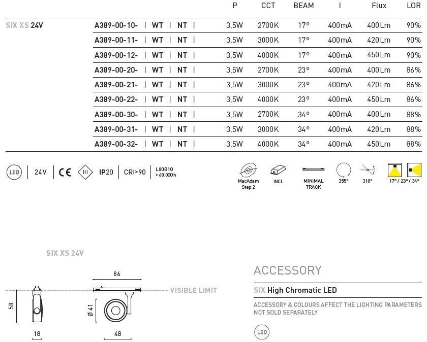Arkoslight Светодиодный прожектор для путевой системы Six sun-id-1444374 - Вид №7