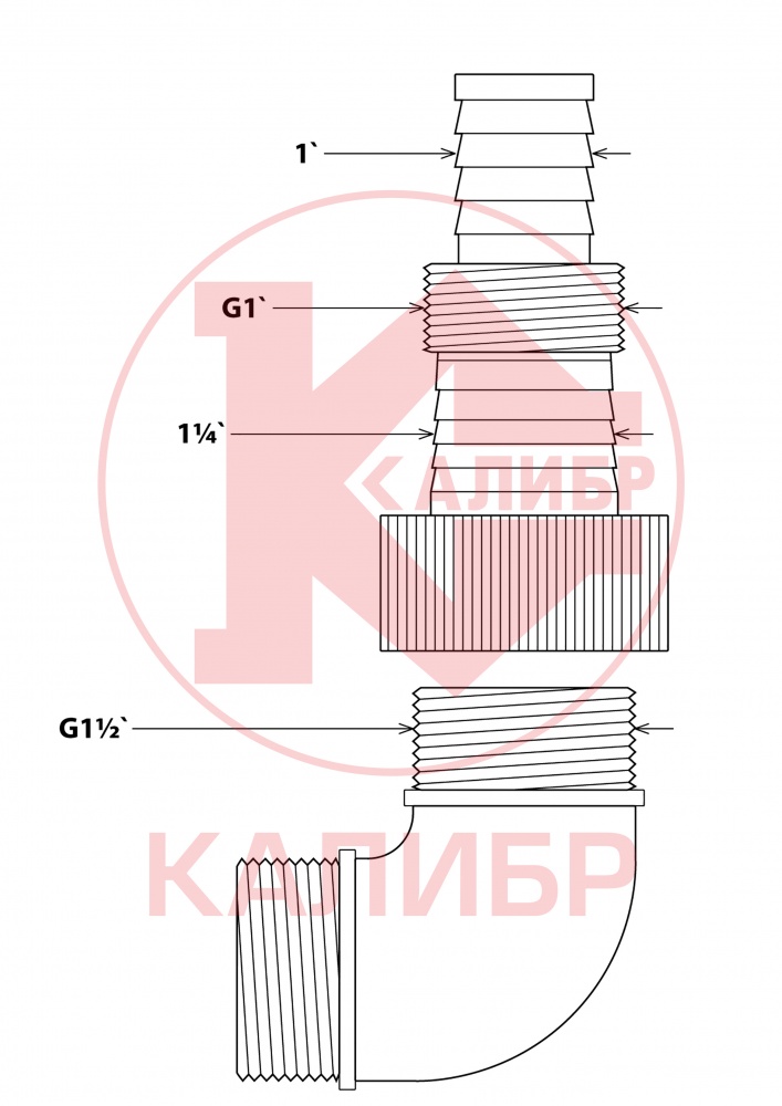 64361 Калибр Насос погружной центробежный НПЦ-1000/5/35Т  - Вид №3