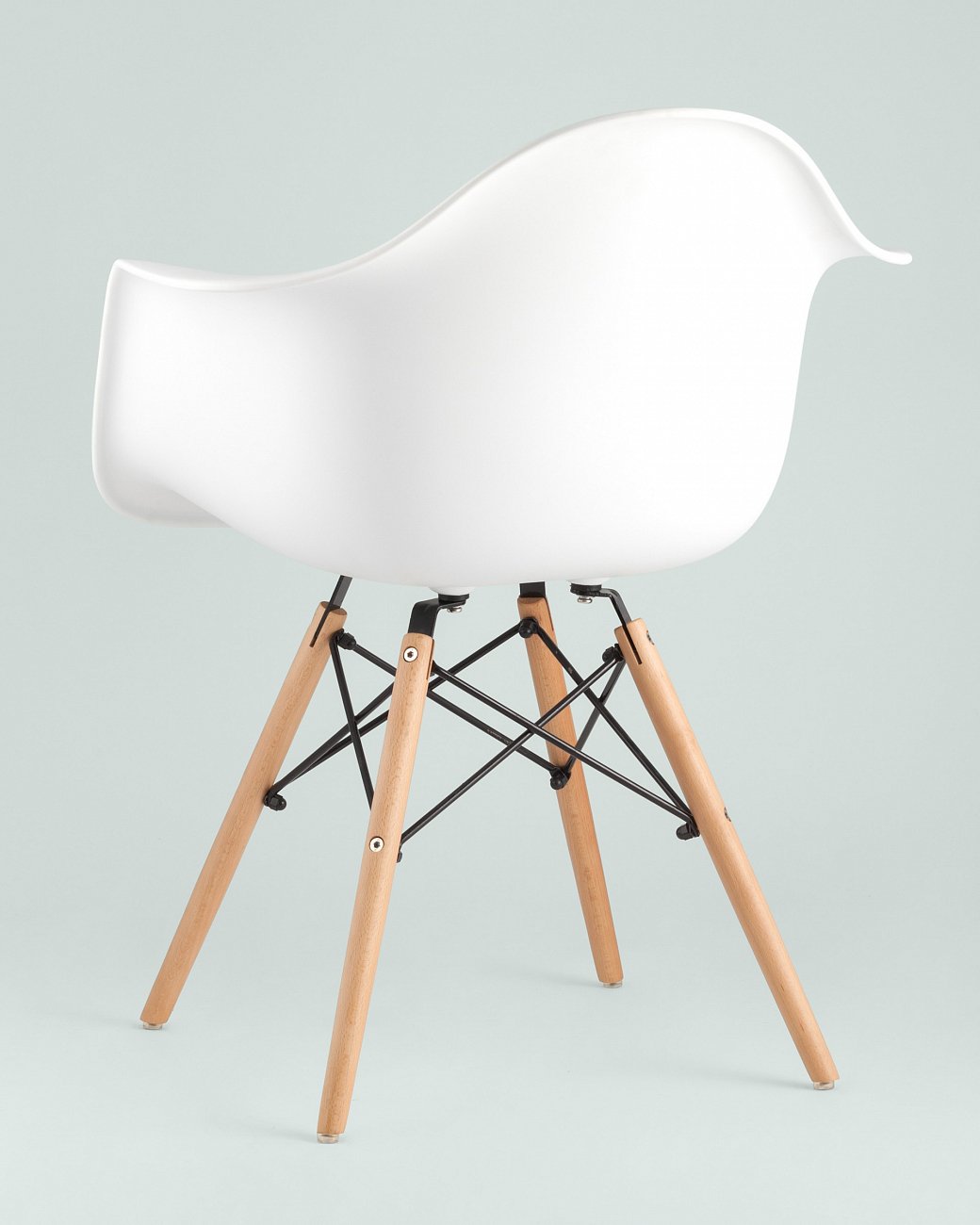 Кресло белое пластиковое с деревянными ножками Eames W EAMES EAMES DAW 00-3881987 Белый  - Вид №3