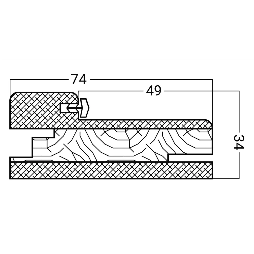Дверная коробка Твинвуд 2100x74x34 мм с уплотнителем эмаль цвет серый (комплект 2.5 шт.) BELWOODDOORS STLM-2024517 - Вид №3