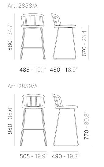 Высокий табурет из ясеня с мягким сиденьем Pedrali Nym ARCH-00095225 - Вид №2