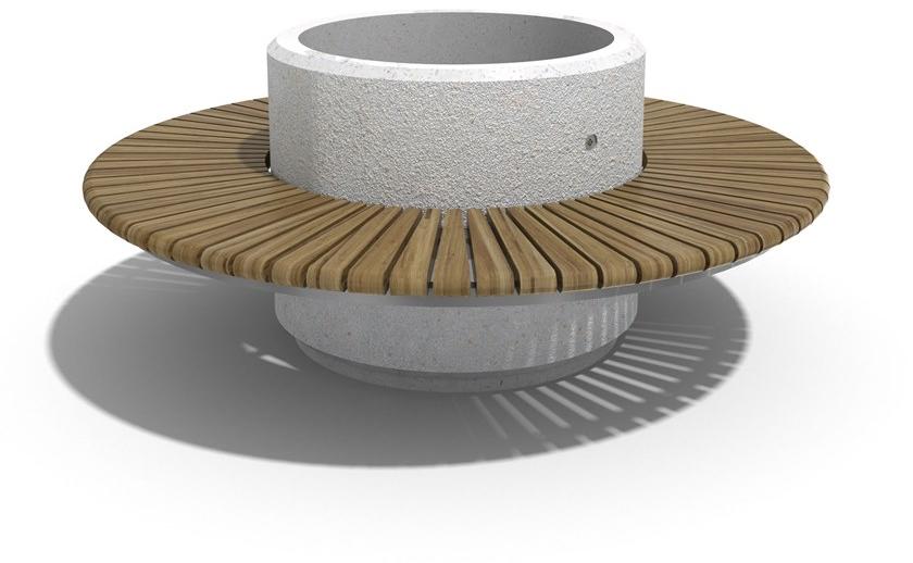 ENCHO ENCHEV - ETE Круглая скамья из бетона со встроенной сеялкой  194  - Вид №1