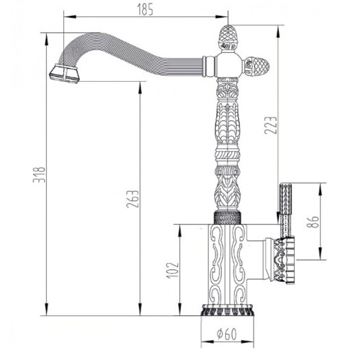 Zorg A 117 K-BR Смеситель для кухни Zorg  - Вид №2