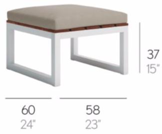 GANDIABLASCO Прямоугольный садовый пуф из тика Saler teak sun-id-1493324 - Вид №2
