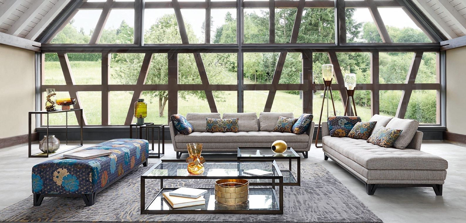 Низкий стол из стали и стекла ROCHE BOBOIS METALLICA ARCH-00073133 - Вид №1