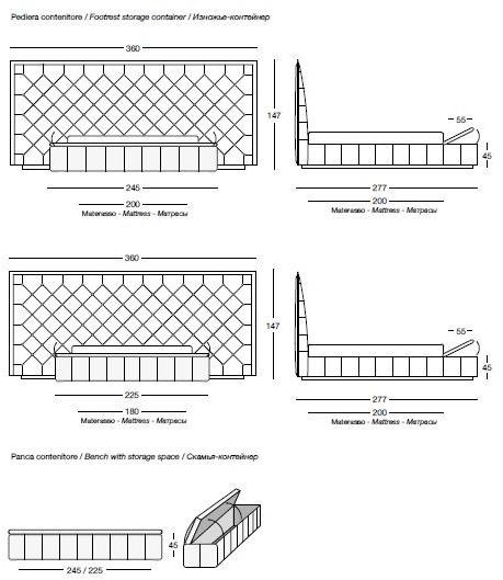 Longhi Двуспальная кровать из кожи с тафтинговым изголовьем Loveluxe W 810 - Вид №5