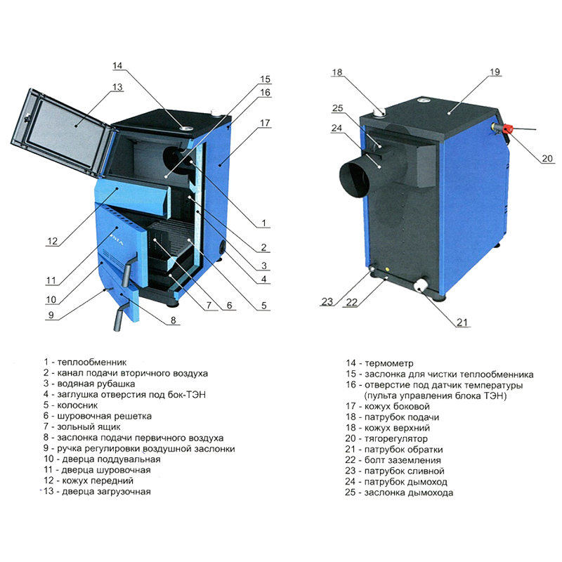 Твердотопливный котел ZOTA Тополь 60 М ТОПОЛЬ-М ТОПОЛЬ60М - Вид №1