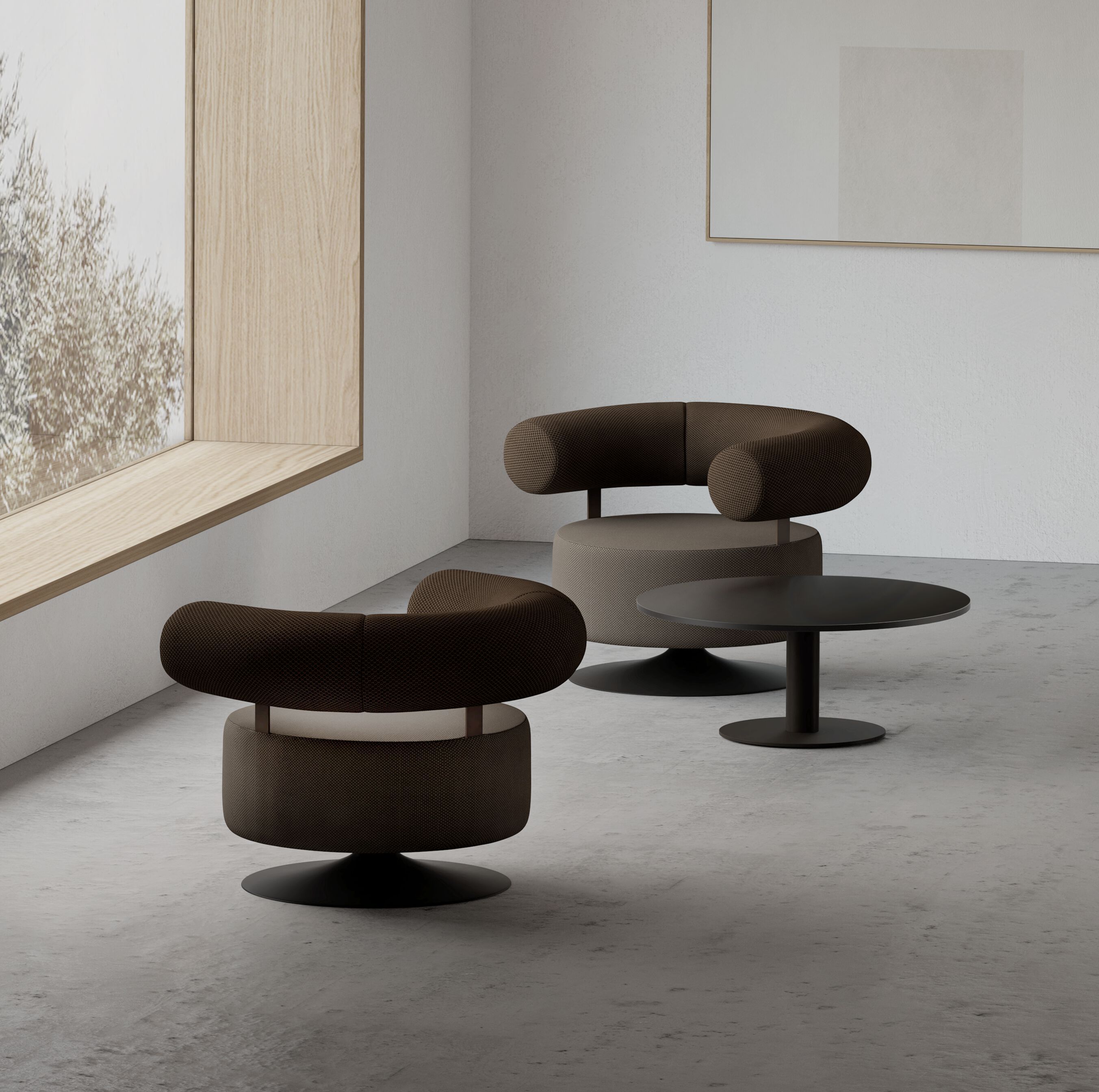 Ткань поворотный стул с подлокотниками Branca Lisboa GOMO ARCH-00053643 - Вид №12