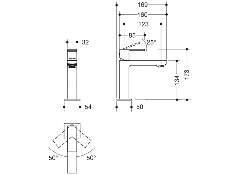 AQ1.12M10740 Однорычажный смеситель для раковины HEWI System-Armaturen  - Вид №2