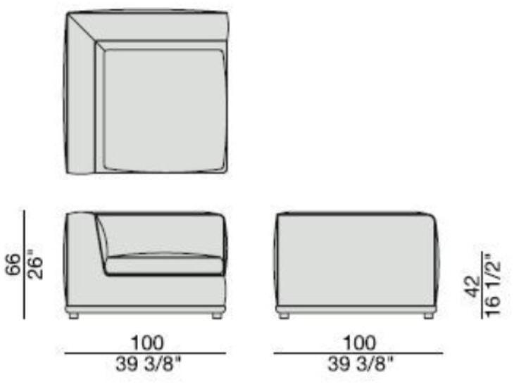 Porada Модульный угловой диван из ткани Iron sun-id-1447105 - Вид №3