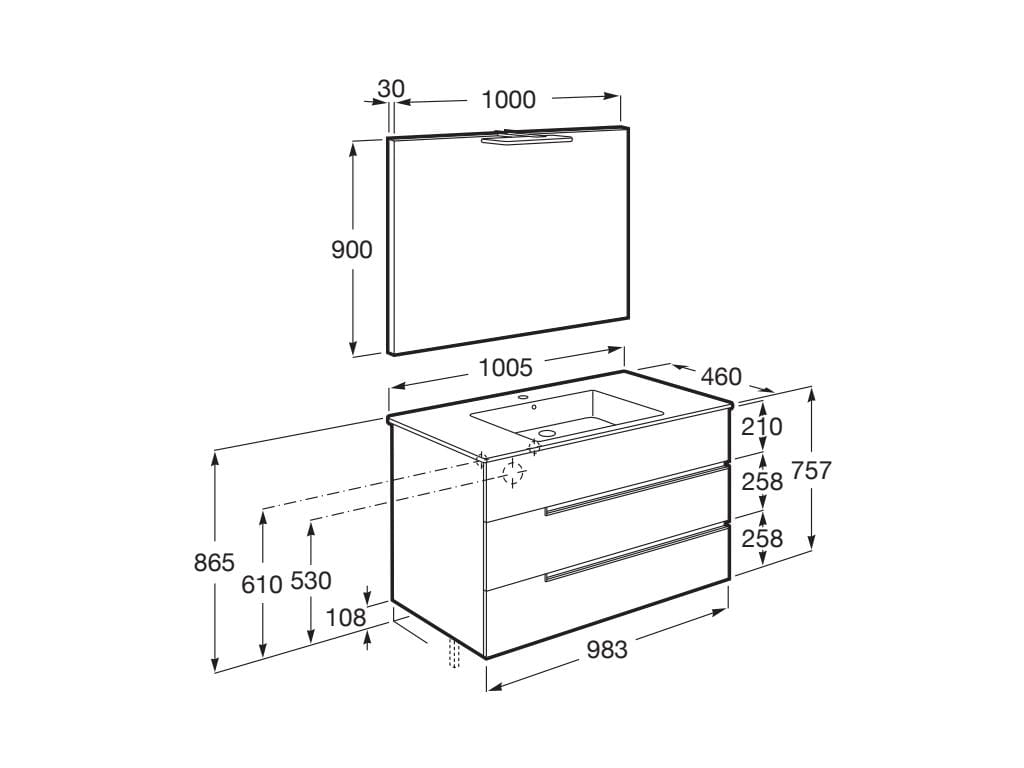 Деревянный умывальник с зеркалом Roca Victoria-N ARCH-00113358 - Вид №53