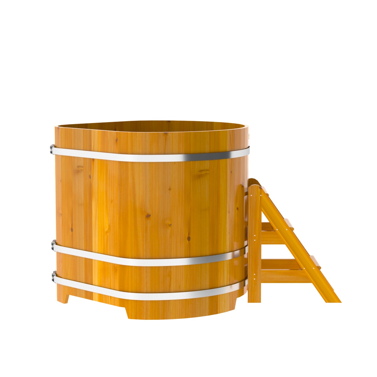 2314 Купель угловая из лиственницы Рустик 1,19х1,19х1,2 натуральная Alyarus  - Вид №3