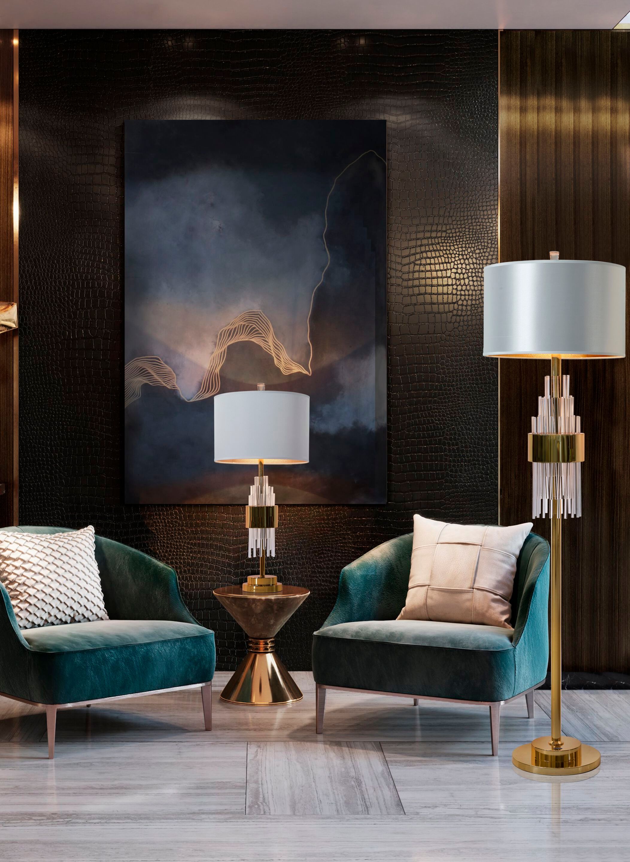 Напольная лампа из нержавеющей стали с кристаллами K-Lighting Oriente ARCH-00022436 - Вид №3