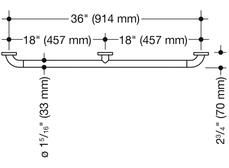 801.36BUS200 ручка для захвата HEWI USA Produkte  - Вид №5