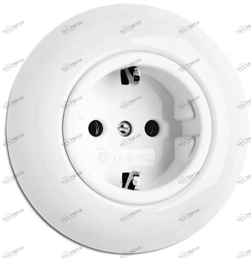 THPG Одиночная электрическая розетка из фарфора  173067 