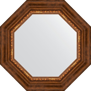 BY 3790 Зеркало в багетной раме - римская бронза 88 mm EVOFORM Octagon