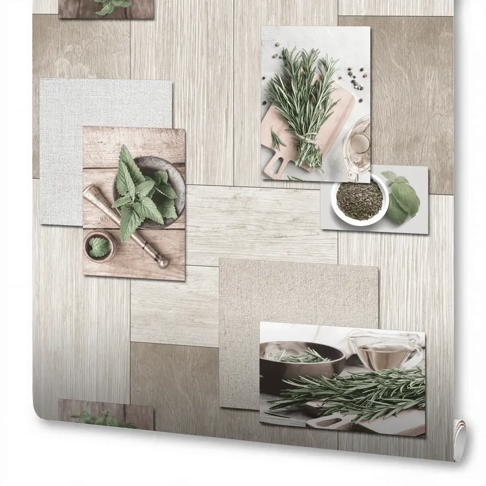 Виниловые обои АНТУРАЖ Mint с текстурой дерева, бежевые 83411468 STLM-0041099