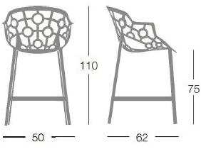 Segis Садовый табурет высокий алюминиевый со спинкой Polo sun-id-1354101 - Вид №1