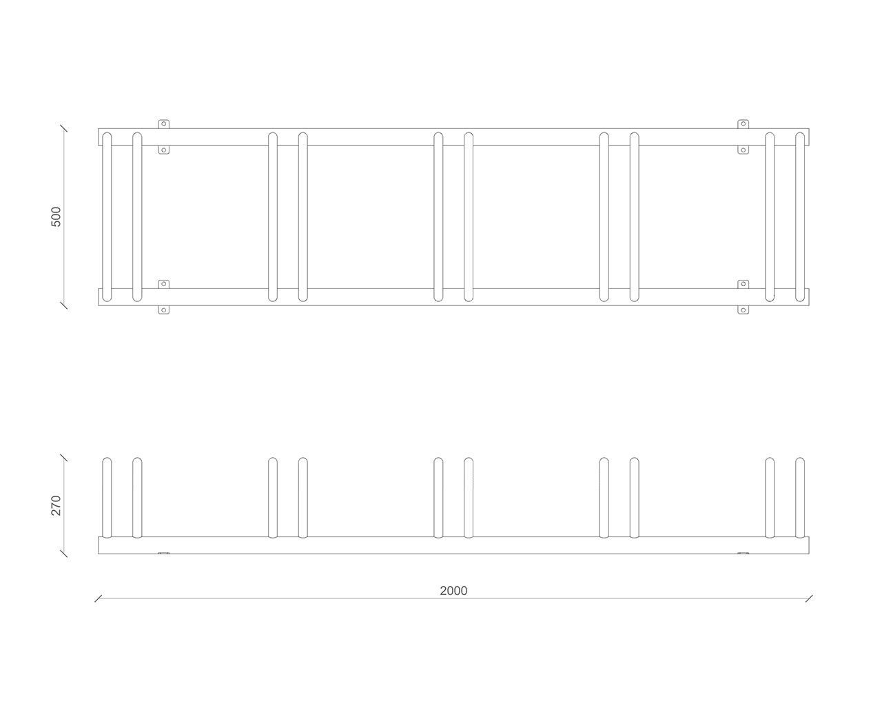 Стойка для велосипедов из оцинкованной стали Lazzari FAST ARCH-00051467 - Вид №15