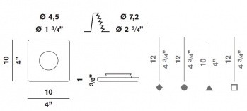 Panzeri XV2001-12V Black Incassi Glass встраиваемый потолочный 81253 - Вид №1