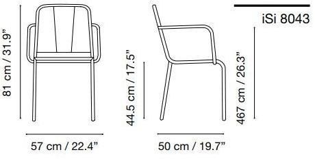 iSimar Садовый стул из алюминия с подлокотниками Napoles 8043 - Вид №3