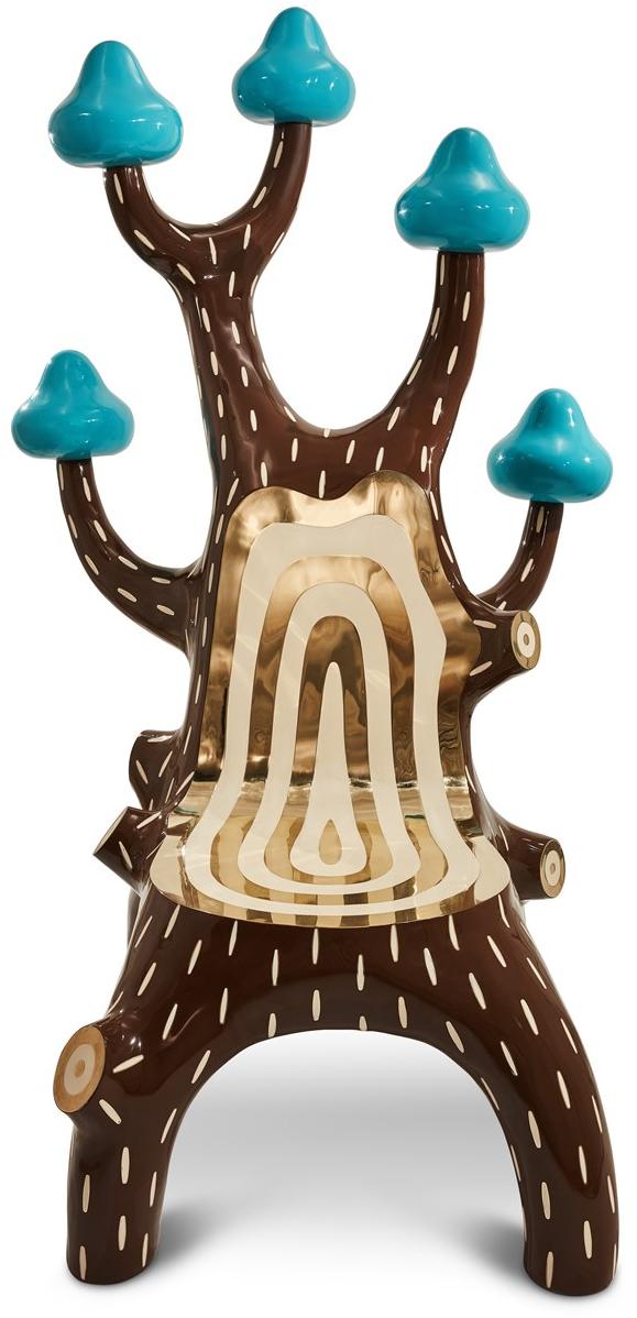 Scarlet Splendour Стул из морской смолы и латуни Forest Fr1 - Вид №4