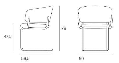 Тканевый консольный мягкий стул с подлокотниками Blasco&Vila RC Metal ARCH-00106942 - Вид №4