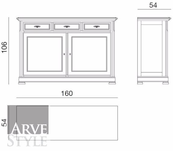 Arvestyle Буфет из массива дерева с распашными дверцами Capri sun-id-1420507 - Вид №4