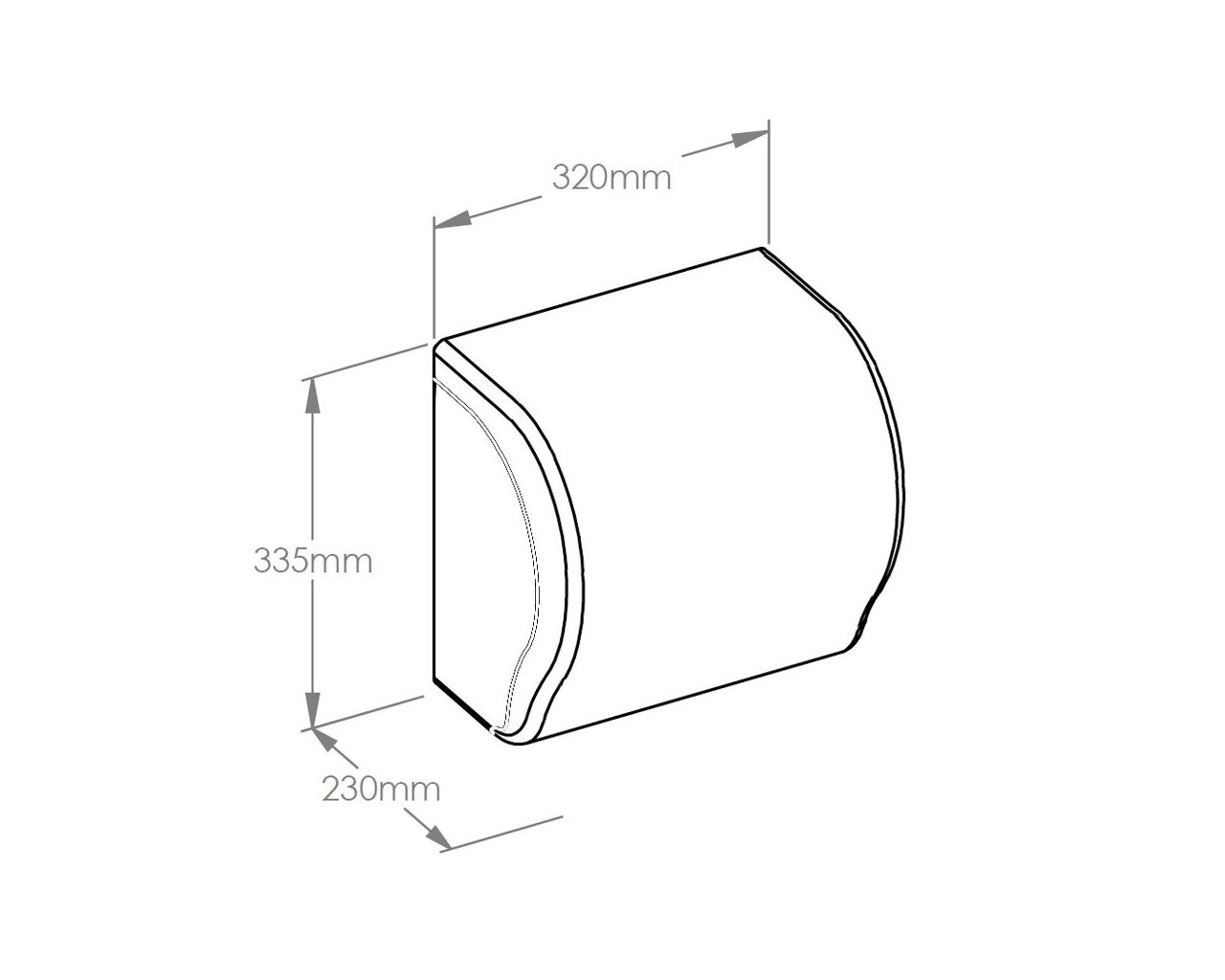 CUS351 Механический диспенсер для полотенец в рулонах UNIQUE LUX CUT SILVER SPARK LINE Merida  - Вид №1