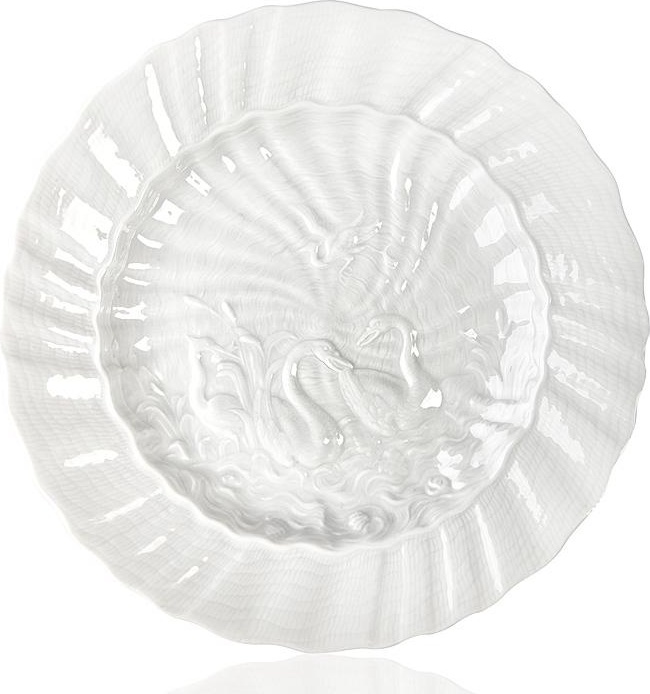 71513 Meissen Тарелка закусочная 20см "Лебединый сервиз" (белый рельеф) Фарфор, Керамика 