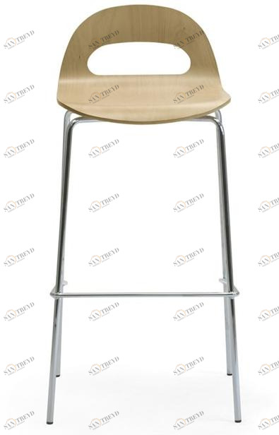 Leyform Табурет из фанерованной древесины и стали со спинкой Samba 51561le