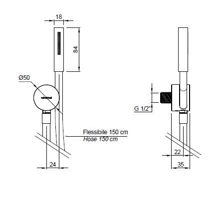 Настенный ручной душ с гибким Antoniolupi FILO ARCH-00138861 - Вид №4