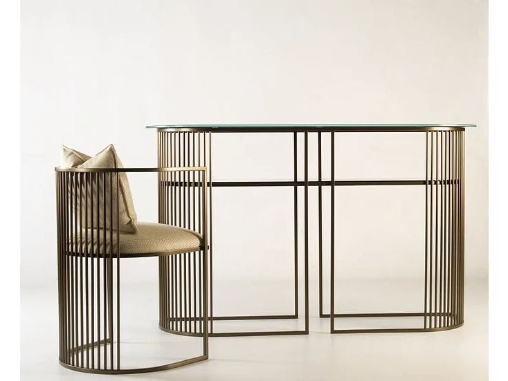 Консоль полумесяца из стали и стекла Galbiati Exclusive Interiors ARCH-00100641 - Вид №1