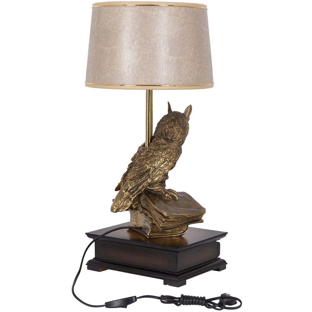 33006/1,34057 Настольная лампа с бюро Ученый Филин Тюссо Игуана Беж BOGACHO 4627138211540, 4627138151099 - Вид №1