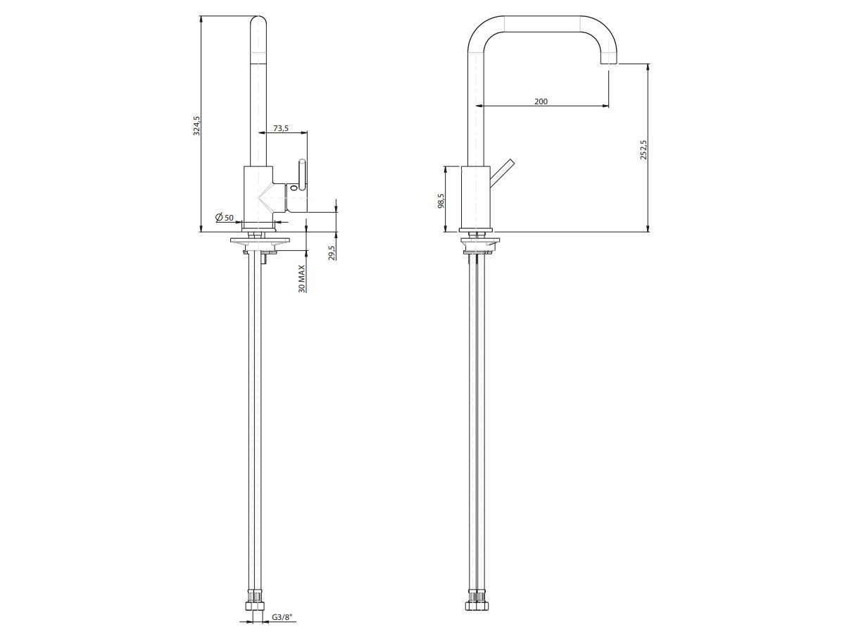 Смеситель для кухни с поворотным изливом Rubinetterie Frattini Pepe XL ARCH-00038051 - Вид №2