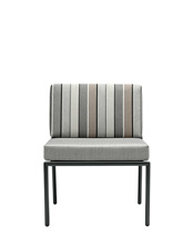 Zero 208 Модульная система диванов с крашеным стальным каркасом и катафорезом. Ткань для улицы. Линейный модуль. Et al. Zero