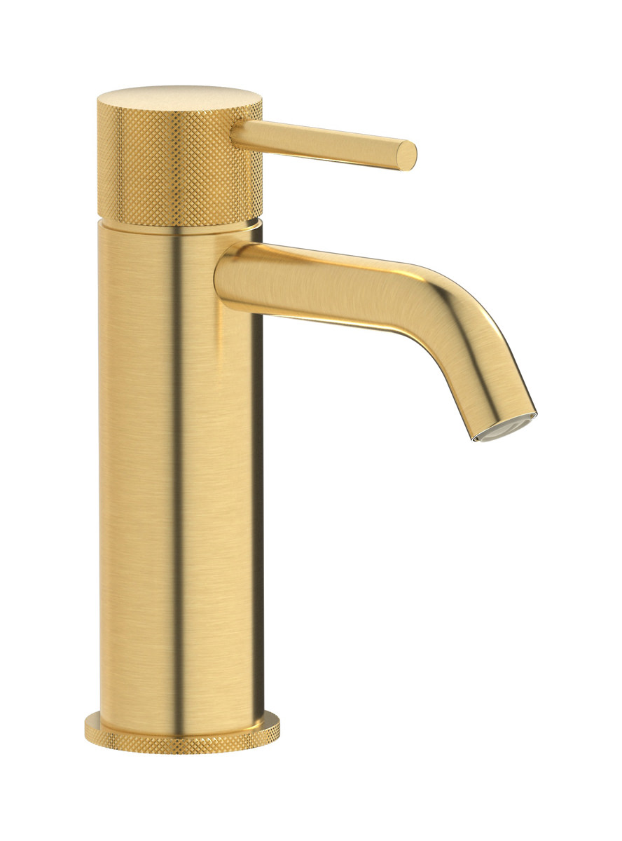 Смеситель для раковины на 1 отверстие в комплекте с донным клапаном. WE ARE IB id200os Brushed Gold Industria